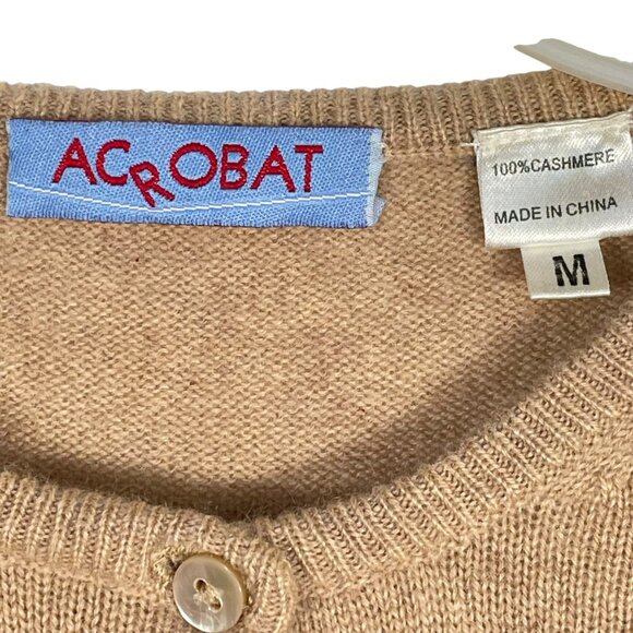 Acrobat Girls’ Medium Cashmere Cardigan Sweater – Camel Beige - Quiet Luxury - Picture 5 of 11